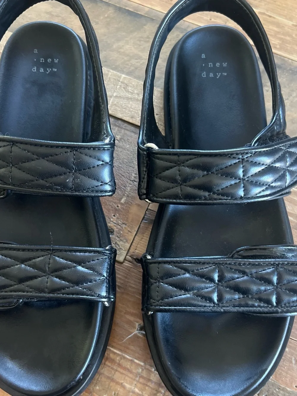 Target Quilted Black Velcro Men's Sandals